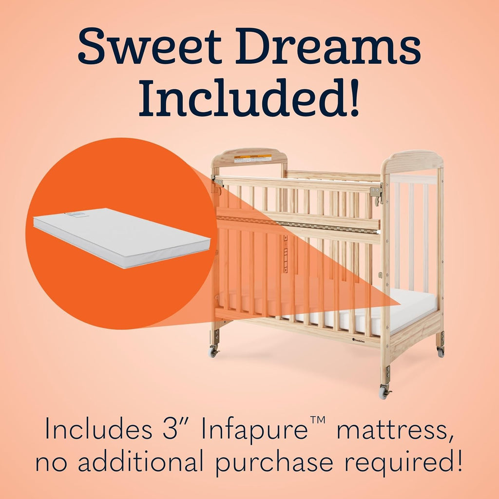 Foundations Serenity SafeReach Mirrorview Crib with Access Gate, Natural