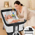 4-in-1 Baby Bassinet with Wheels, 6 Height Settings, Gray