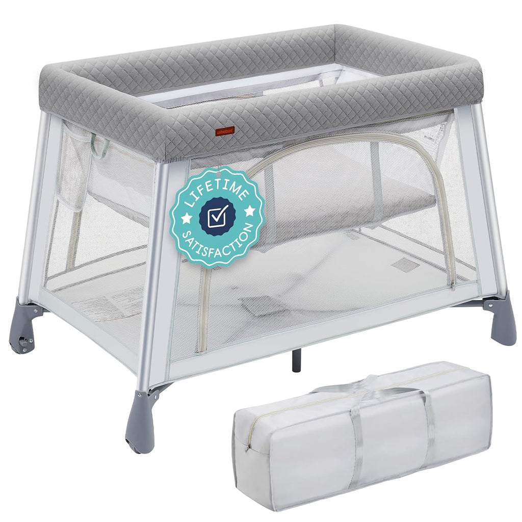Travel Crib Portable Pack and Play with Bassinet