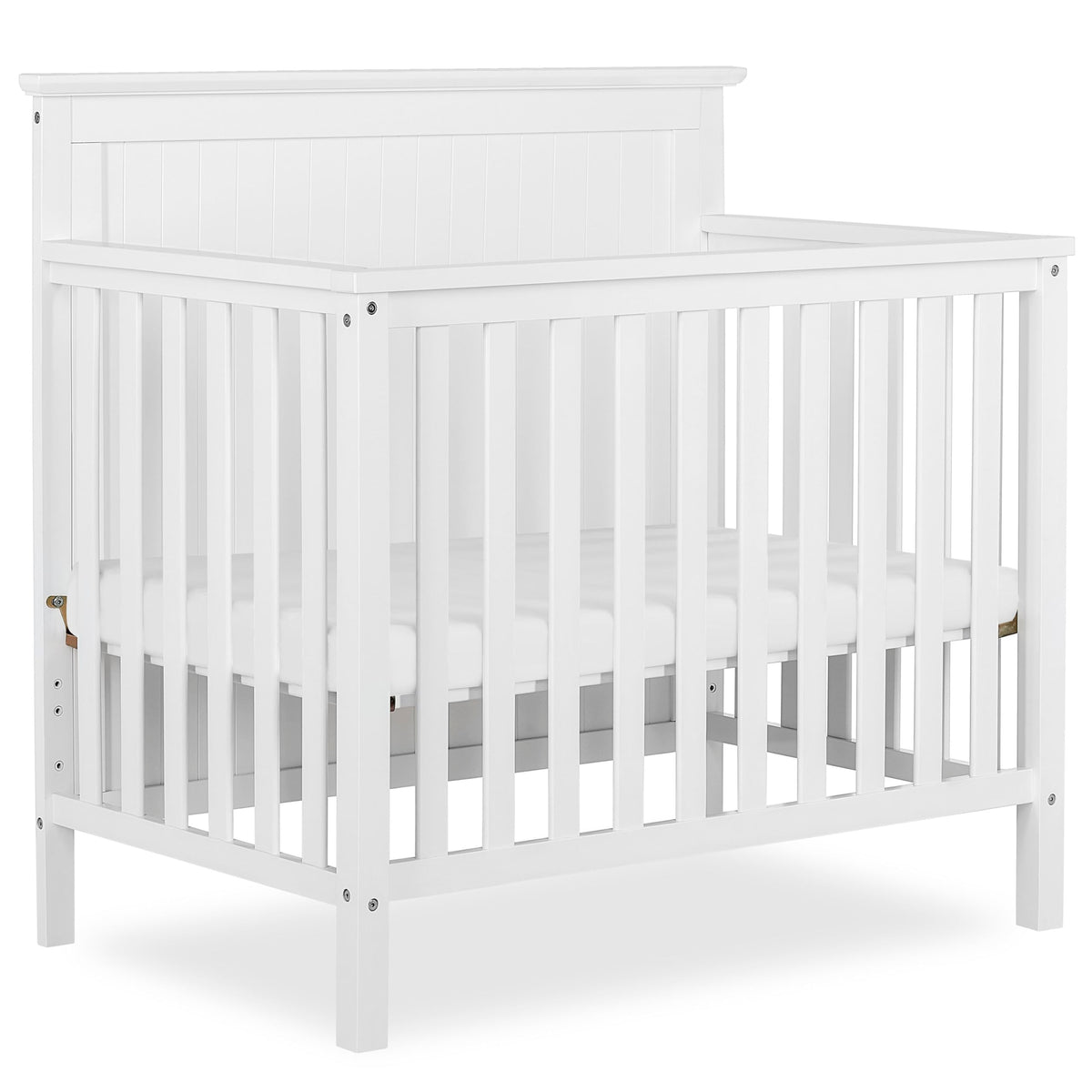 Dream On Me Ava 4-in-1 Mini Baby Crib with Daybed & Twin Bed Conversion in Steel Grey, GreenGuard Gold & BSA, Non-Toxic Finish, 3-Position Adjustable Height, Includes 1″ Mattress Pad