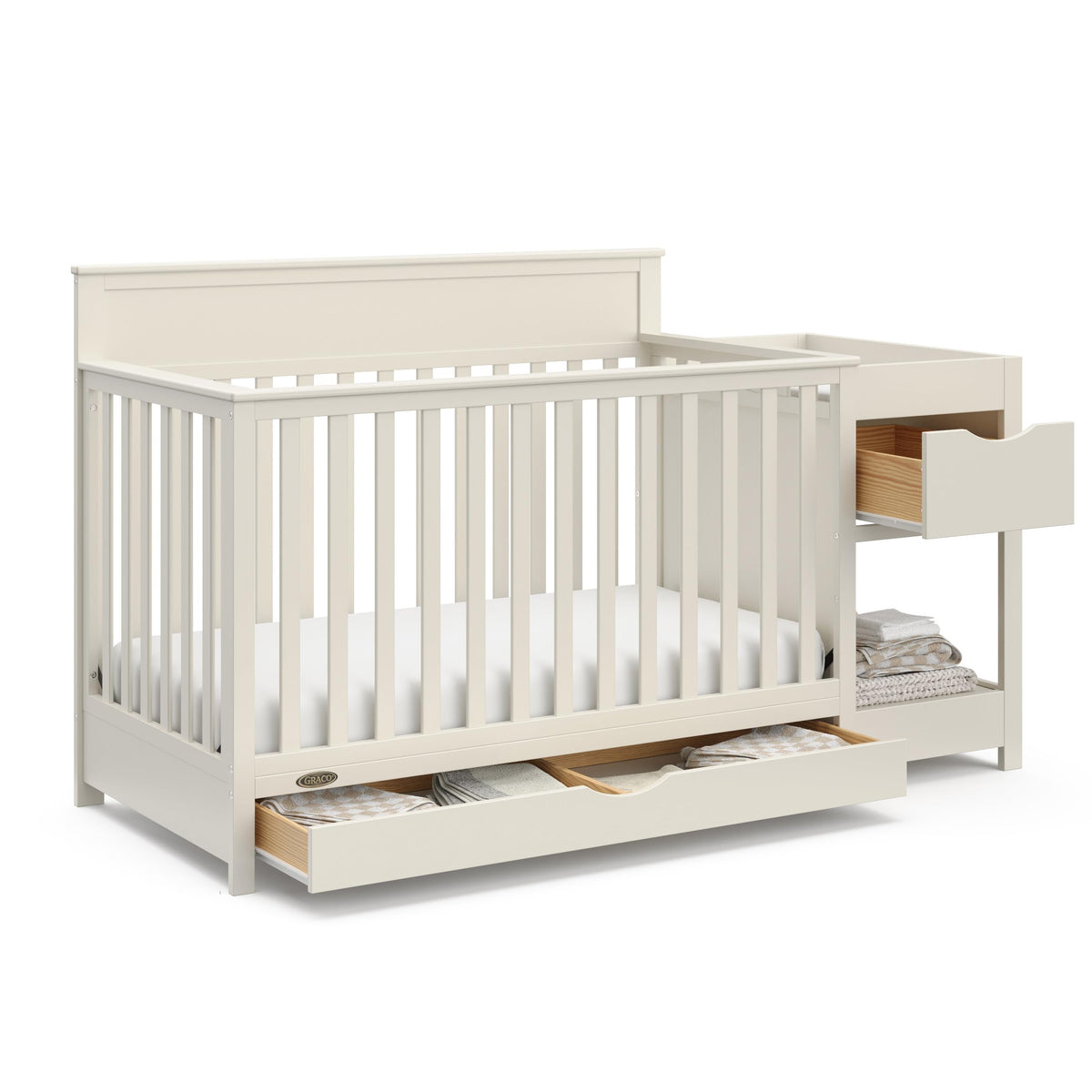 Graco Shiloh 5-in-1 Convertible Crib & Changer with Drawer, Driftwood