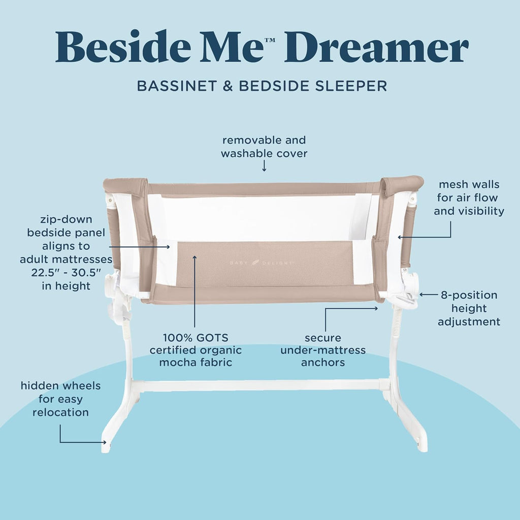 Baby Delight Beside Me™ Dreamer Bassinet, Organic Mocha