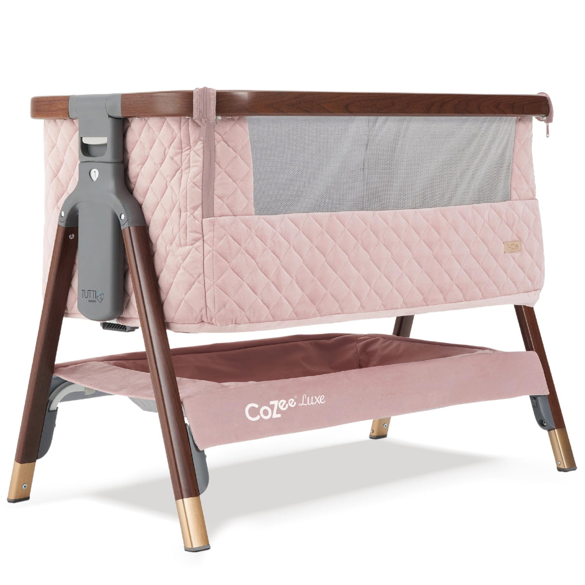 Tutti Bambini CoZee® Air Baby Bassinet & Bedside Sleeper, Walnut & Ecru