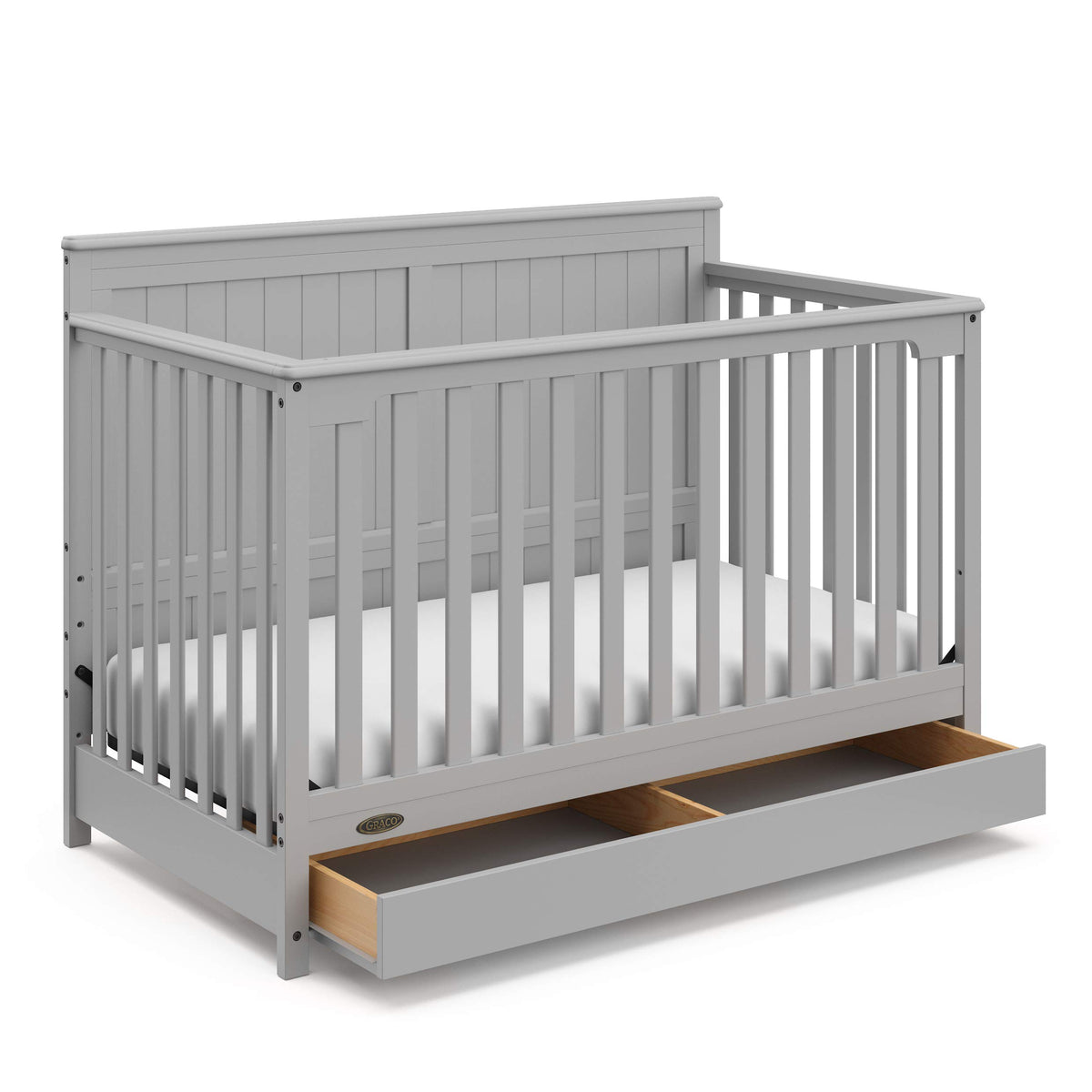 Graco Hadley 5-in-1 Convertible Crib & Changer, Pebble Gray