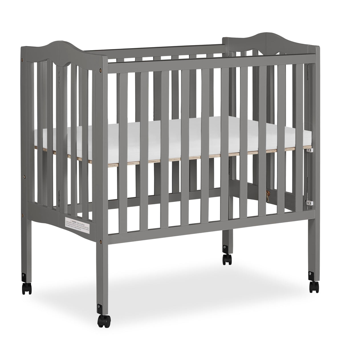 Dream On Me 2-In-1 Lightweight Folding Portable Stationary Side Crib In White, Greenguard Gold Certified, Baby Crib To Playpen, Folds Flat For Storage, Locking Wheels
