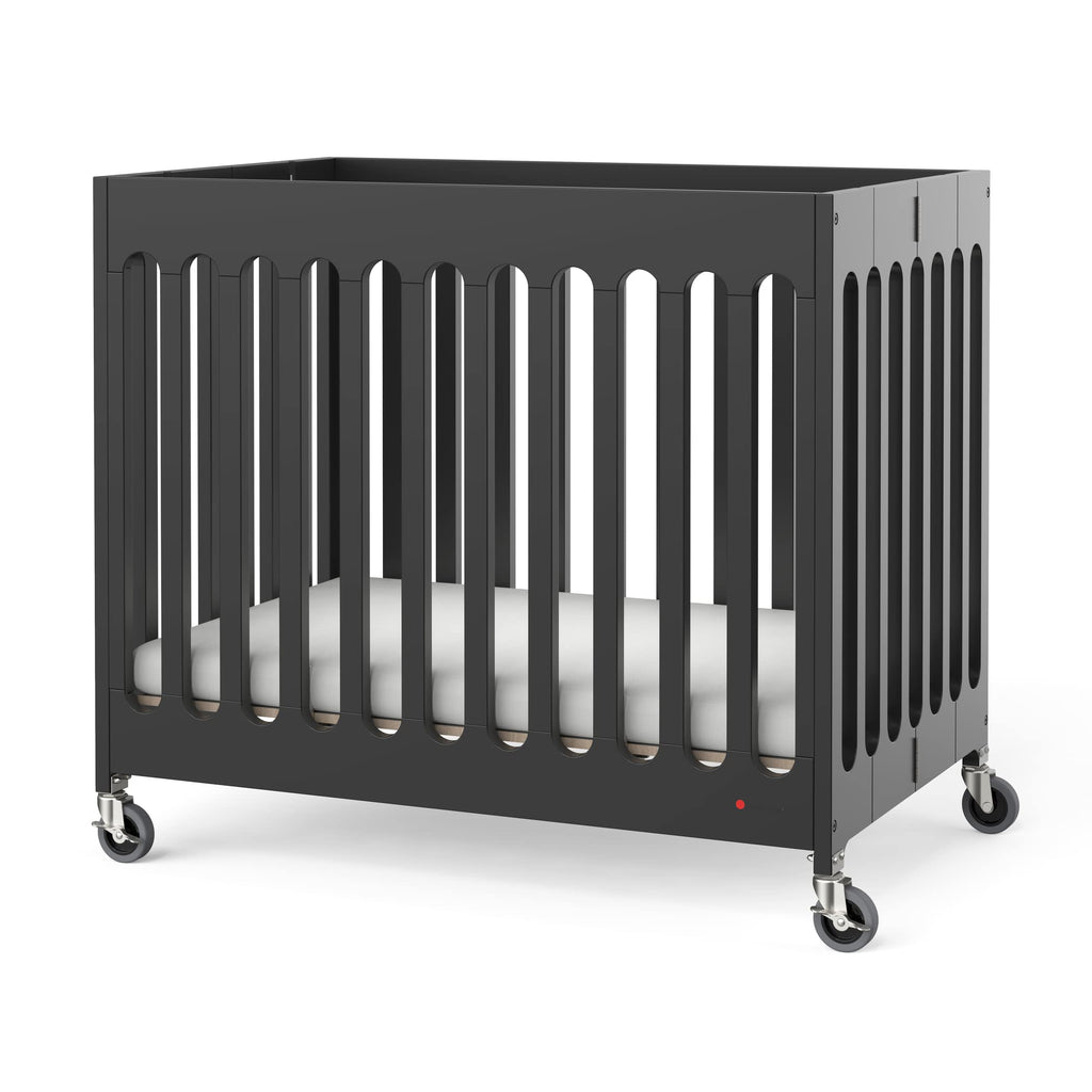 Foundations Boutique Folding Mini Wooden Baby Hotel Crib, Natural