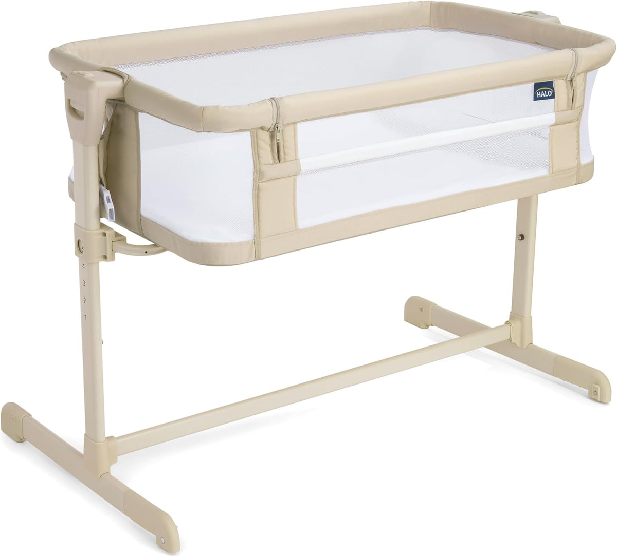 HALO® BassiNest® Bedside Sleeper – Breathable Baby Bassinet Slides Over Bed with Mesh Walls for Airflow & Visibility, Lowering Wall for Easy Access, Fits Most Beds