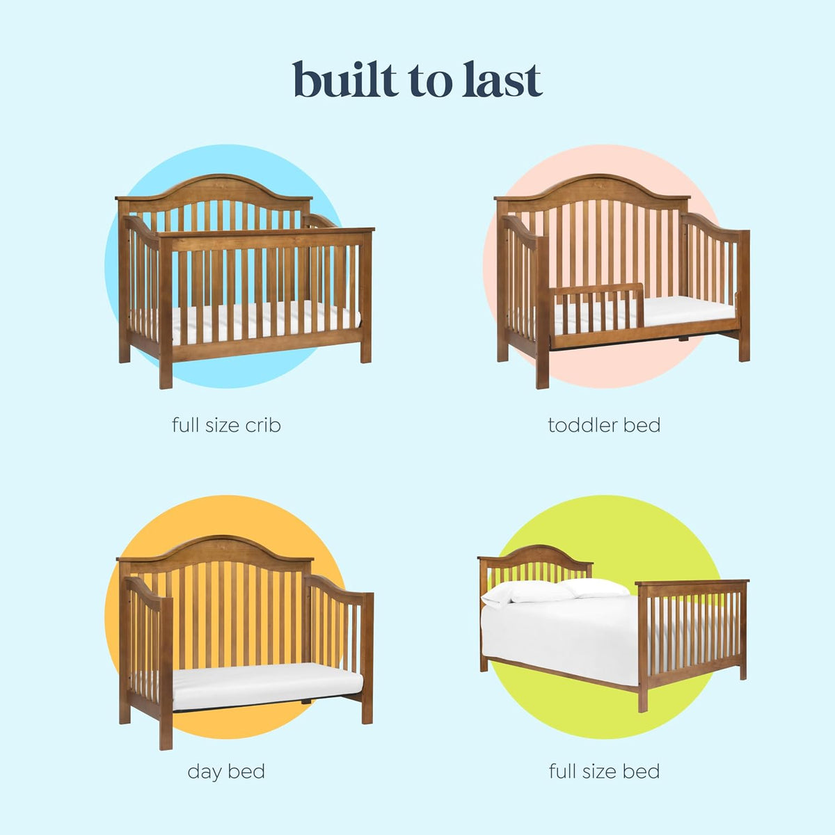 DaVinci Jayden 4-in-1 Convertible Crib, GREENGUARD Certified, Chestnut
