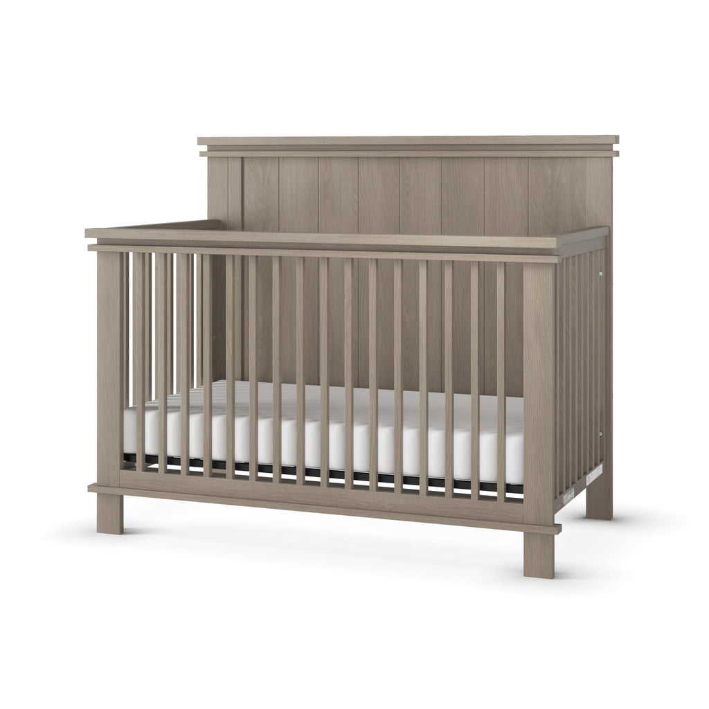 Child Craft Denman 4-in-1 Convertible Baby Crib, Craftsman Nursery Furniture Converts to Toddler Bed Daybed & Full-Size Bed, 2 Adjustable Mattress Heights (Crescent Gray)