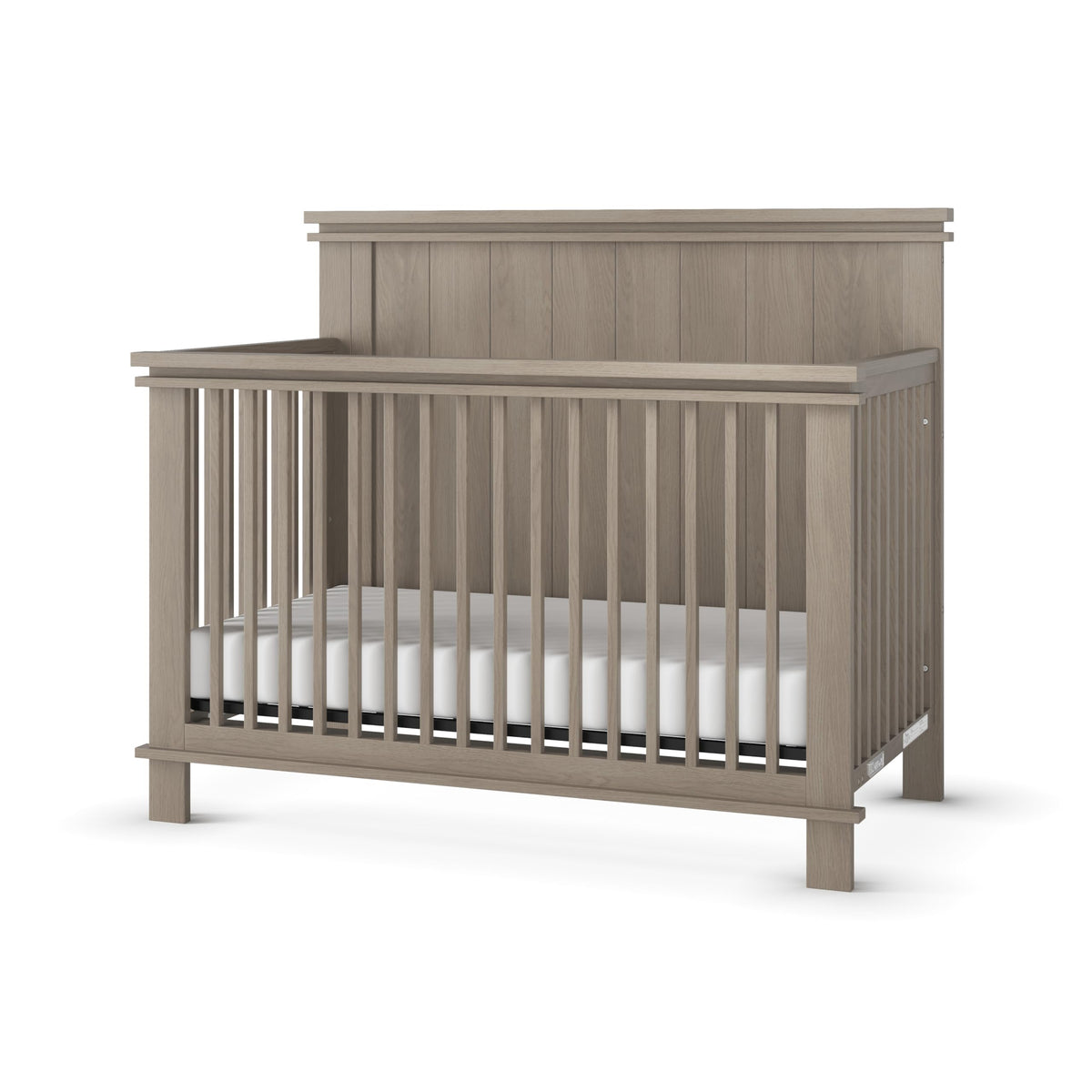 Child Craft Denman 4-in-1 Convertible Baby Crib, Craftsman Nursery Furniture Converts to Toddler Bed Daybed & Full-Size Bed, 2 Adjustable Mattress Heights (Crescent Gray)