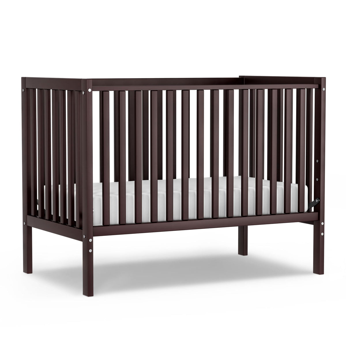 Baby Crib 5-in-1 Convertible, Wood Full Size Toddler Bed for Small Baby, Made of Sustainable Natural Pinewood Cribs, Non-Toxic Finish, Simplistic Nursery Furniture (White)
