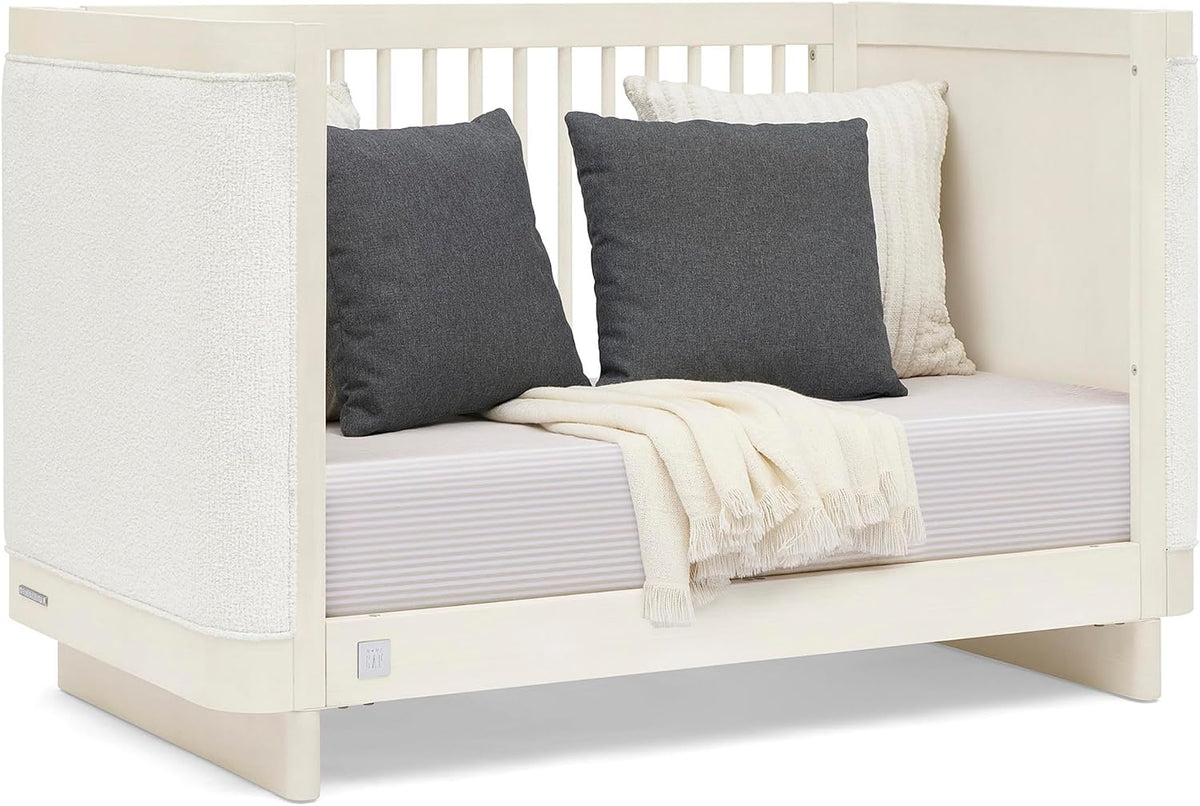 Delta Children babyGap Callie 4-in-1 Upholstered Crib - Greenguard Gold Certified, Antique White/White Boucle