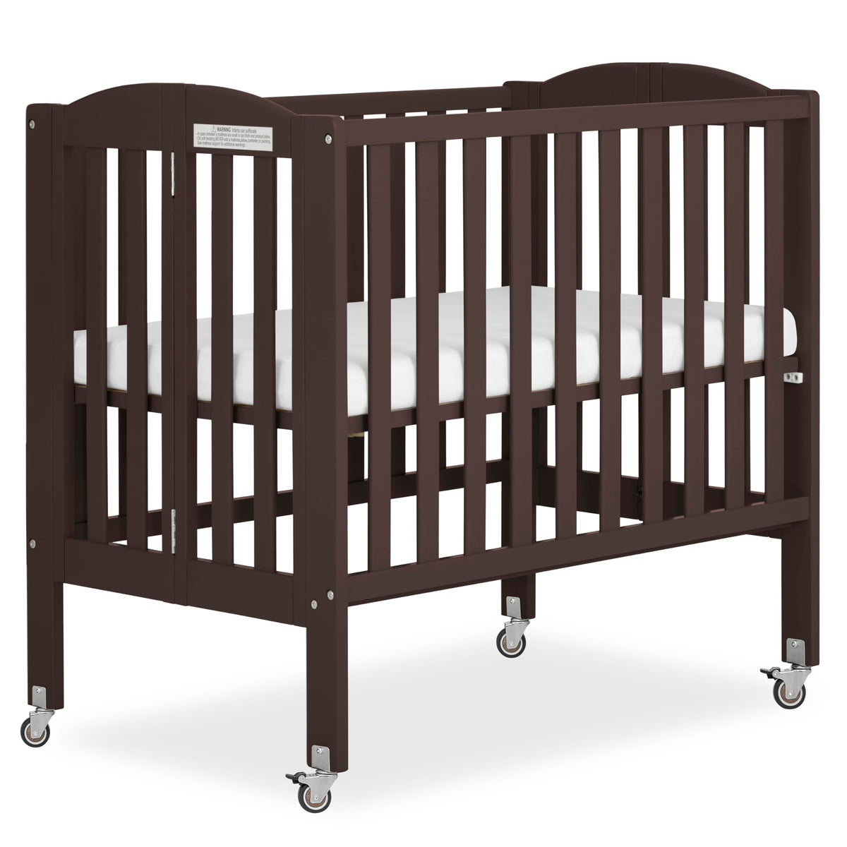 Dream On Me 2-in-1 Portable Mini Crib, Non-Full Size Baby Crib for Small Spaces, 2 Mattress Heights, Compact Travel Design, Includes Mattress, GREENGUARD Gold & BSA Certified, Natural