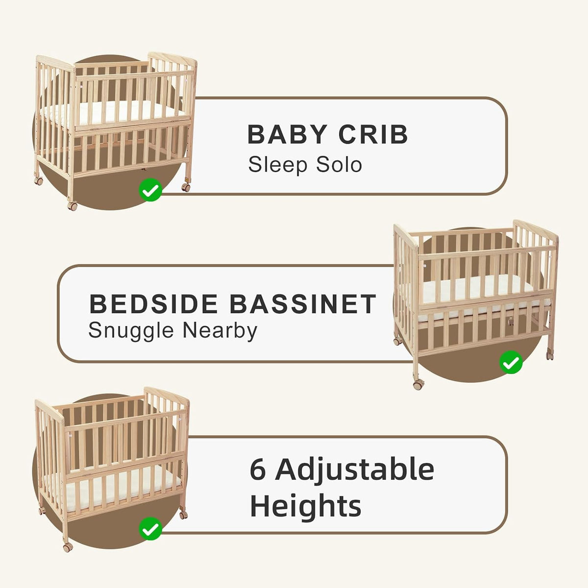 Flwrgirl Baby Bassinet Bedside Sleeper,Portable Mini Baby Crib