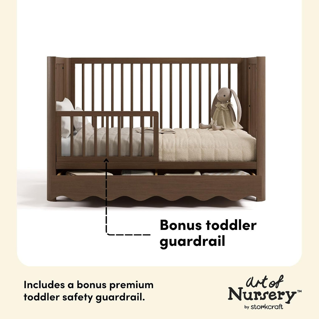 Storkcraft Casablanca 5-in-1 Convertible Crib with Drawer, Hazelnut