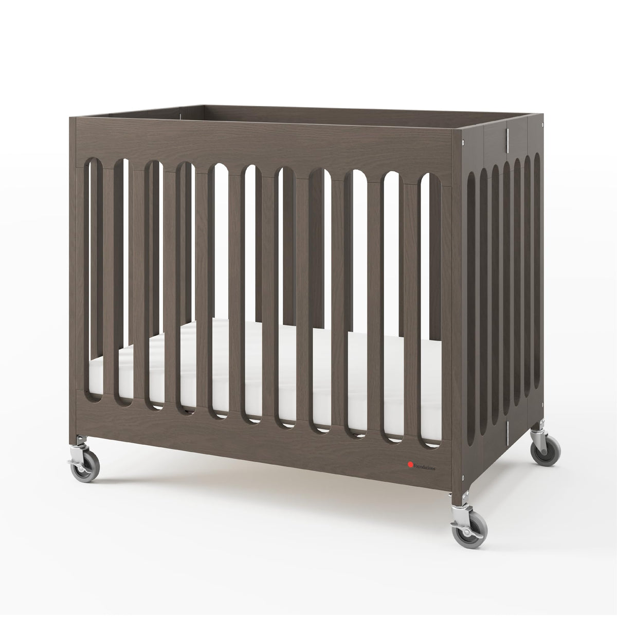 Foundations Boutique Folding Mini Wooden Baby Hotel Crib, Natural