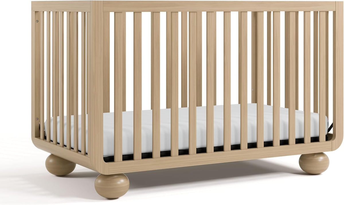 Storkcraft Amalfi 5-in-1 Convertible Crib with Toddler Guardrail, Driftwood