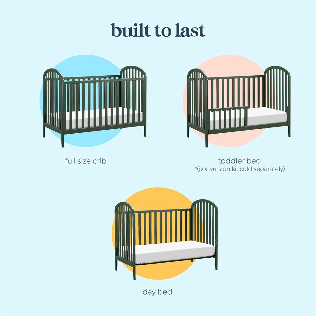 DaVinci Beau 3-in-1 Convertible Baby Crib, Forest Green