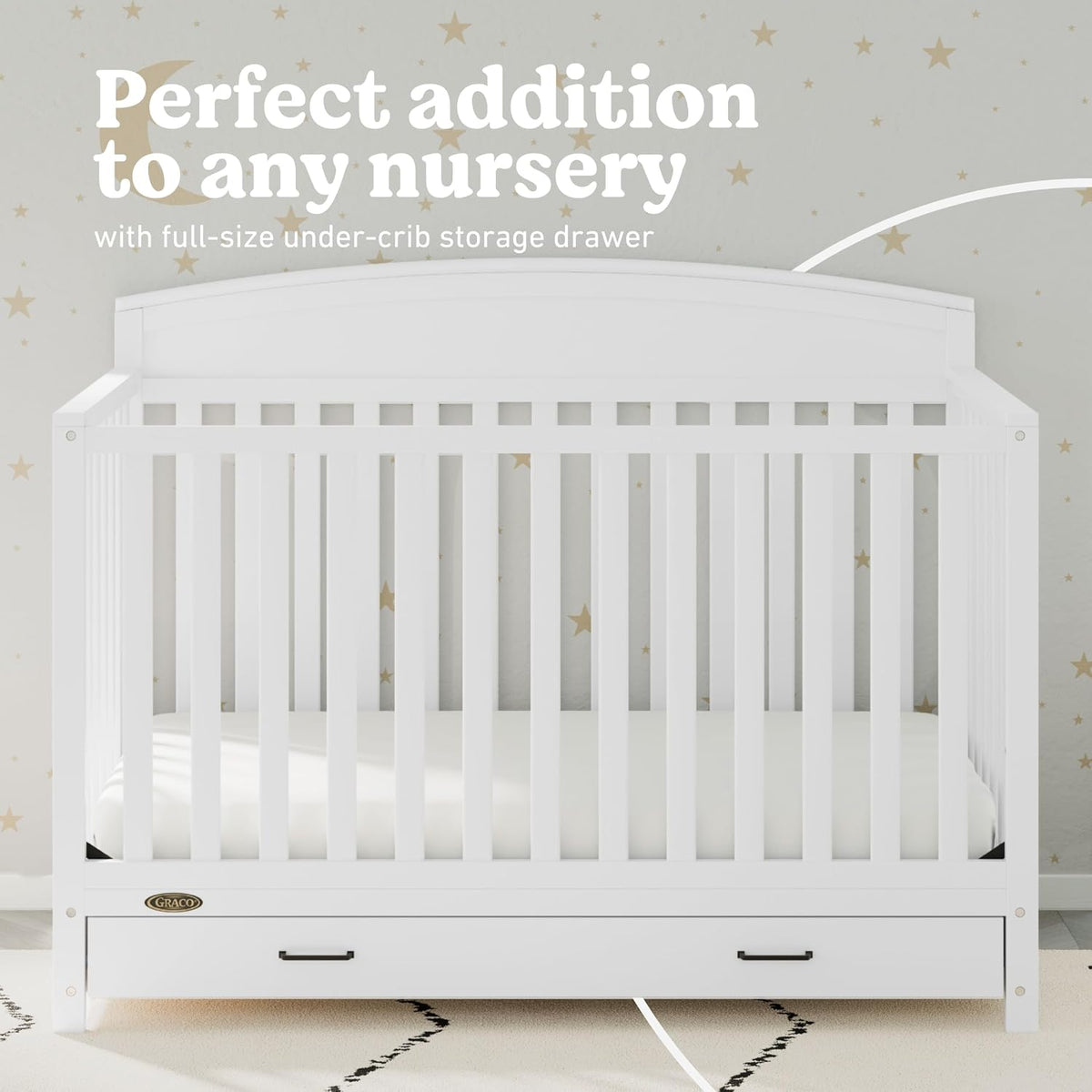 Graco Benton 5-in-1 Convertible Crib with Drawer, White