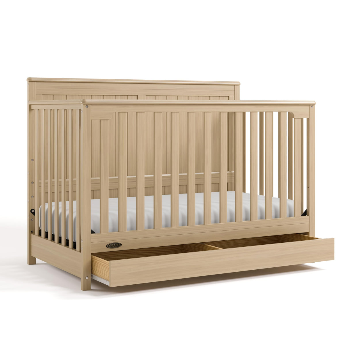 Graco Hadley 5-in-1 Convertible Crib & Changer, White