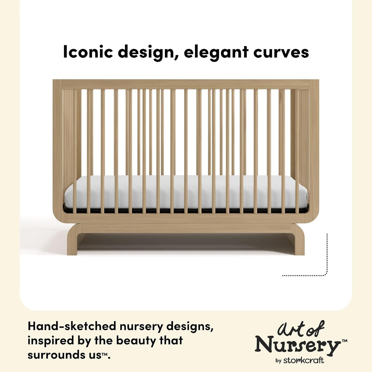 Storkcraft Santorini 5-in-1 Convertible Crib with Guardrail, Driftwood