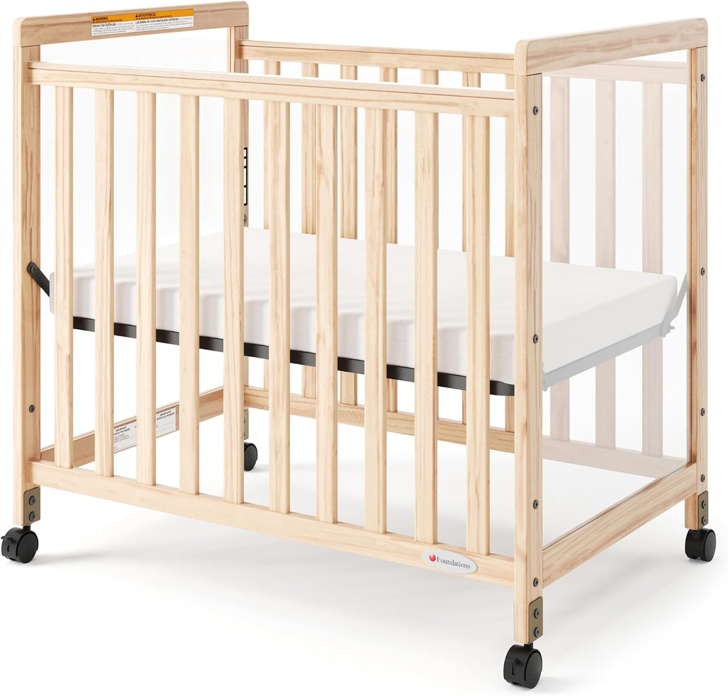 Foundations SafetyCraft Clearview Compact Daycare Crib, 5 Pack, Natural