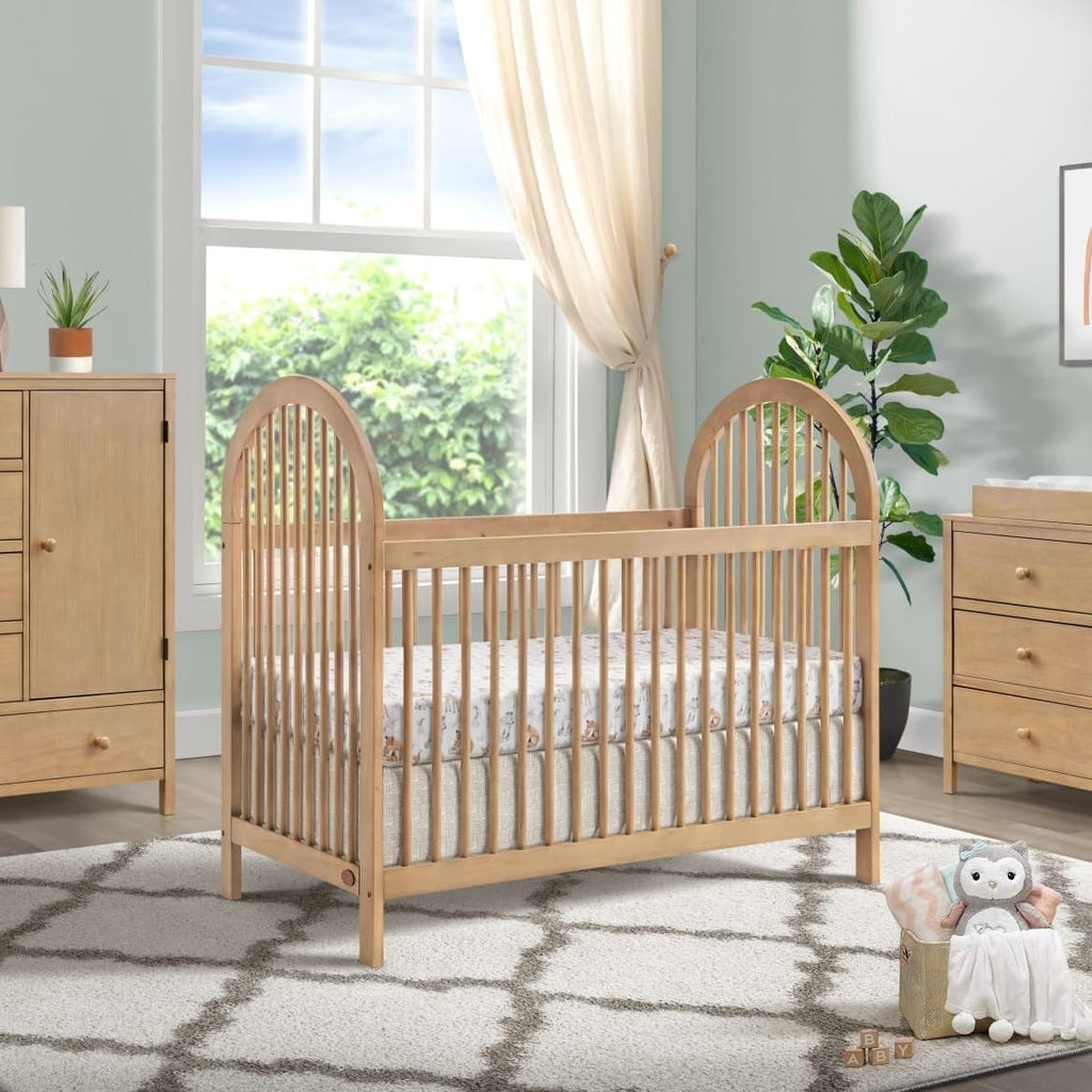Soho Baby Everlee 3 in 1 Island Crib, Honey Wood, Green Guard Gold Certified