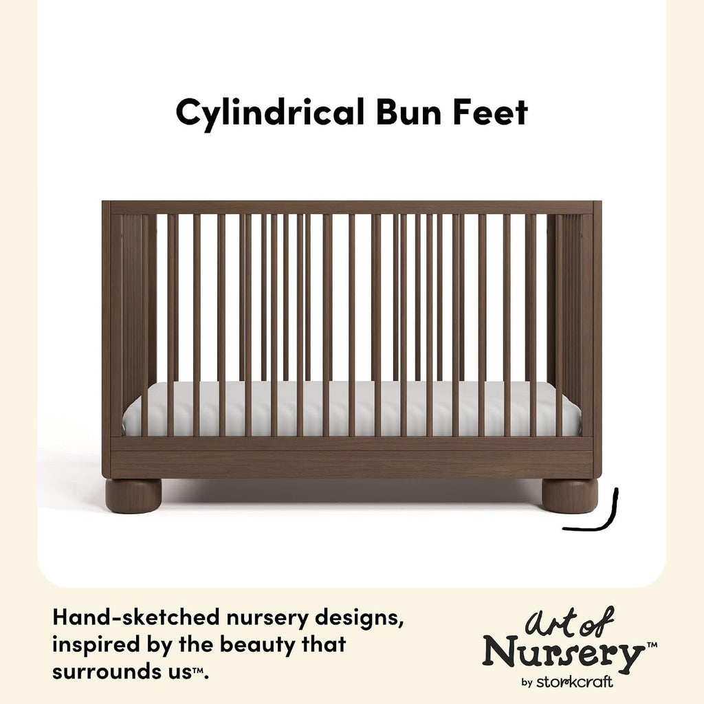 Storkcraft Sorrento 3-in-1 Convertible Crib with Toddler Rail, Hazelnut