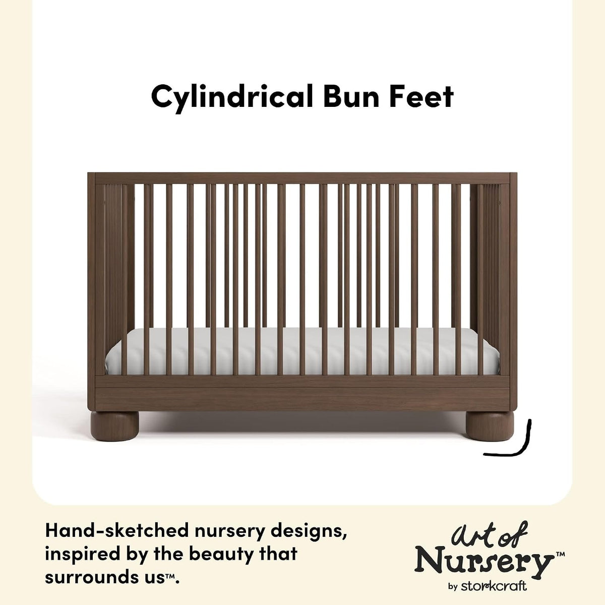 Storkcraft Sorrento 3-in-1 Convertible Crib with Toddler Rail, Hazelnut
