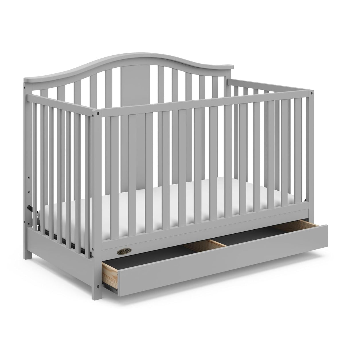 Graco Solano 4-in-1 Convertible Crib with Drawer, Pebble Gray