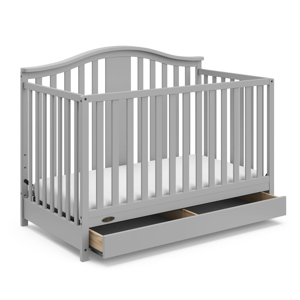 Graco Solano 4-in-1 Convertible Crib with Drawer, Pebble Gray