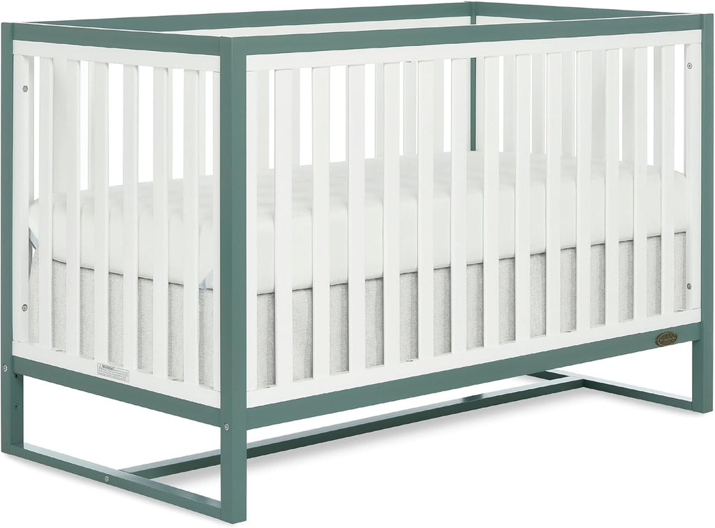 Dream On Me Arlo 5-in-1 Convertible Full-Size Baby Crib in Jungle Green, GreenGuard Gold & BSA, Converts to Toddler, Day & Full-Size Bed, 3 Mattress Heights, Non-Toxic Finish, Sustainable Pinewood