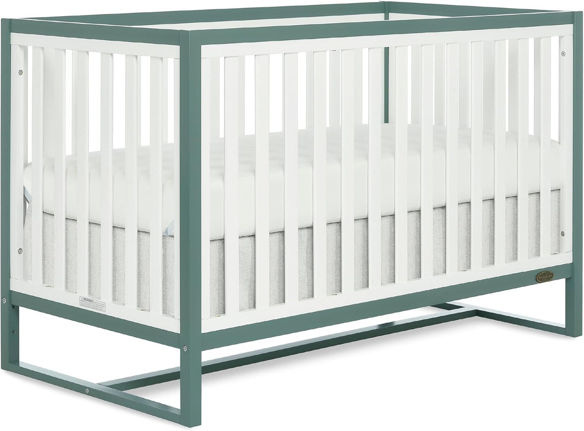Dream On Me Arlo 5-in-1 Convertible Full-Size Baby Crib in Jungle Green, GreenGuard Gold & BSA, Converts to Toddler, Day & Full-Size Bed, 3 Mattress Heights, Non-Toxic Finish, Sustainable Pinewood