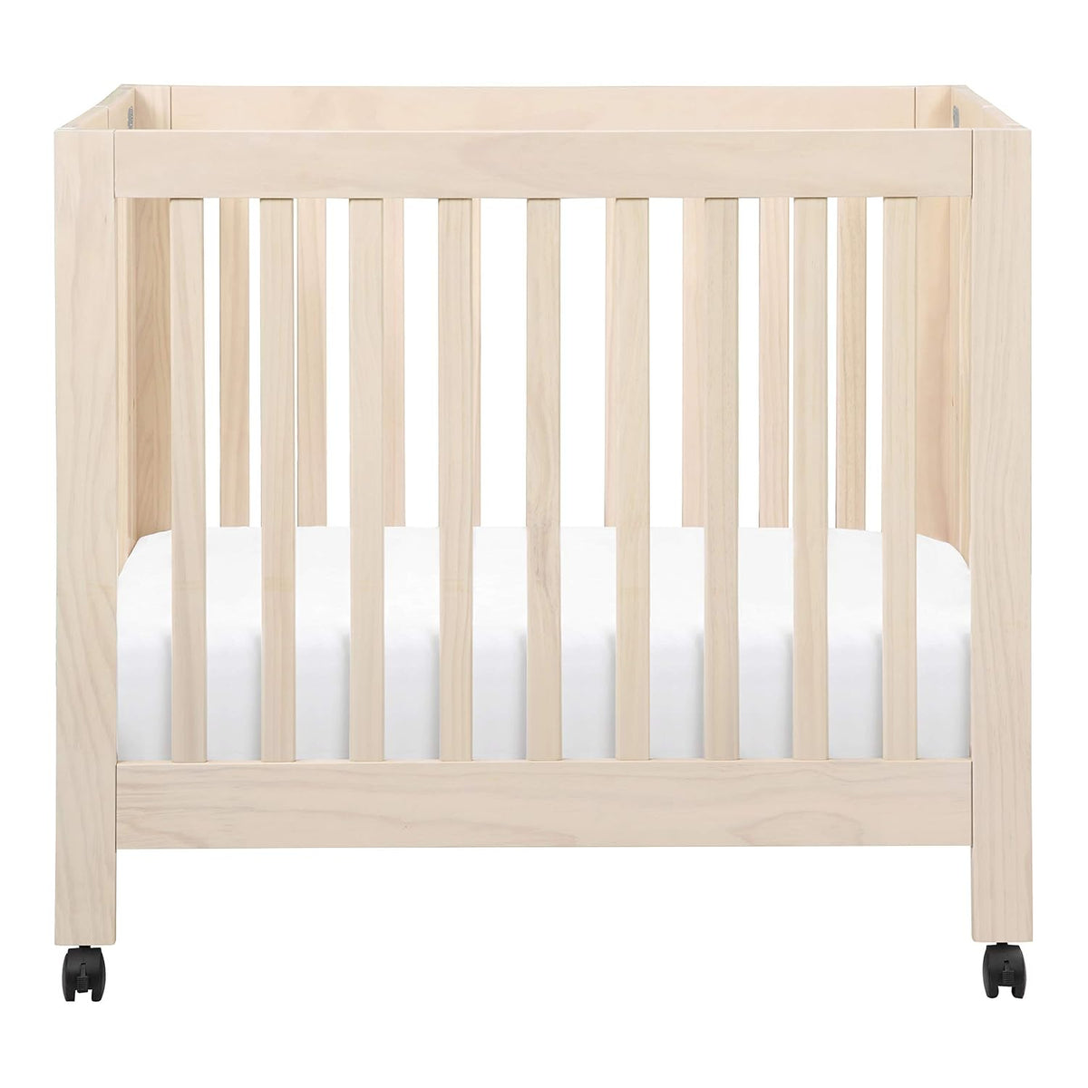 babyletto Origami Mini Portable Crib, GREENGUARD Certified Washed Natural