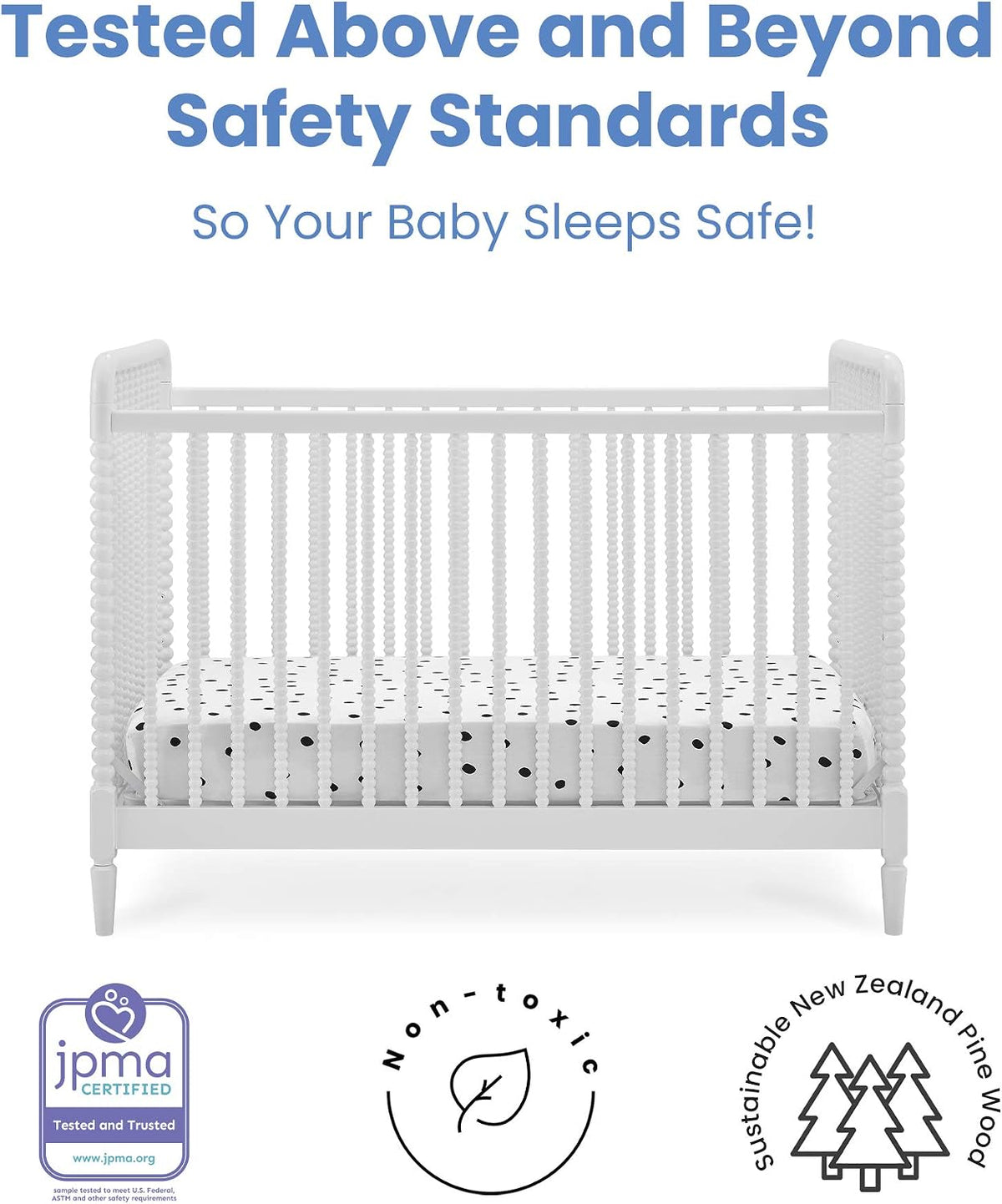 Delta Children Saint 4-in-1 Convertible Crib - Greenguard Gold Certified, Bianca White