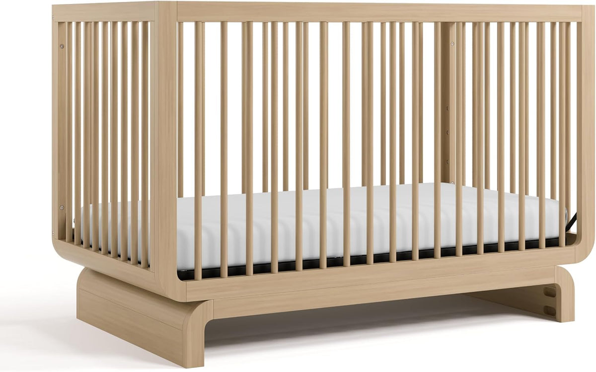 Storkcraft Santorini 5-in-1 Convertible Crib with Guardrail, Driftwood
