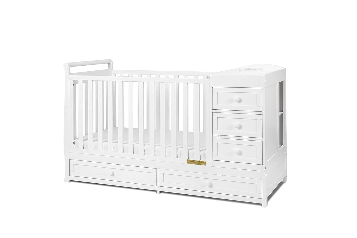 Athena Daphne Convertible Crib and Changer, White
