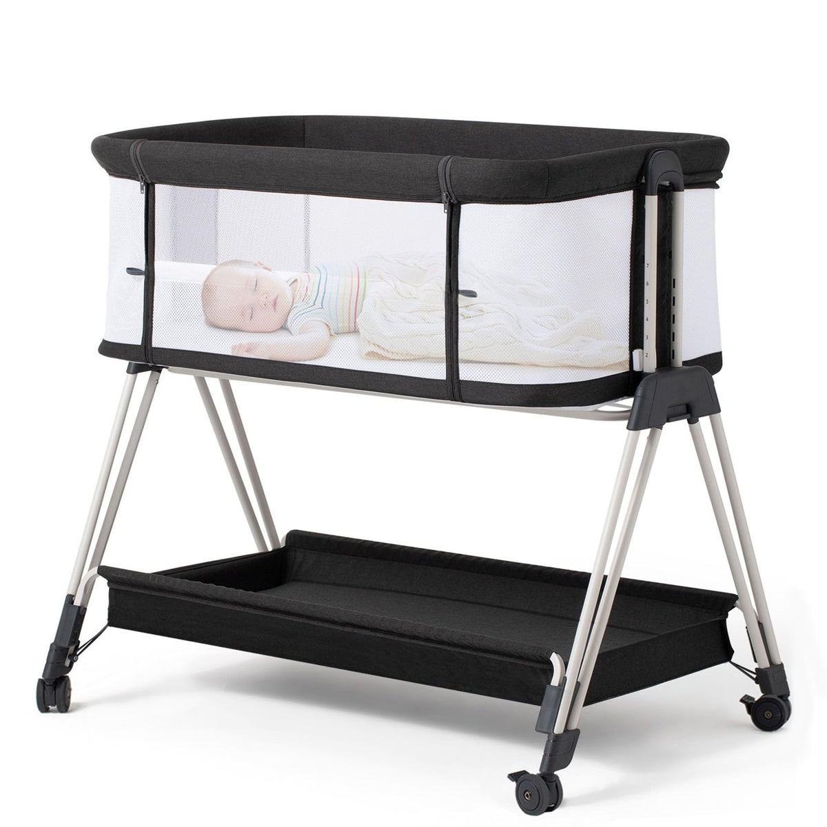 Fodoss Baby Bassinets Bedside Sleeper - 3-in-1 Stable Bassinet for Newborns