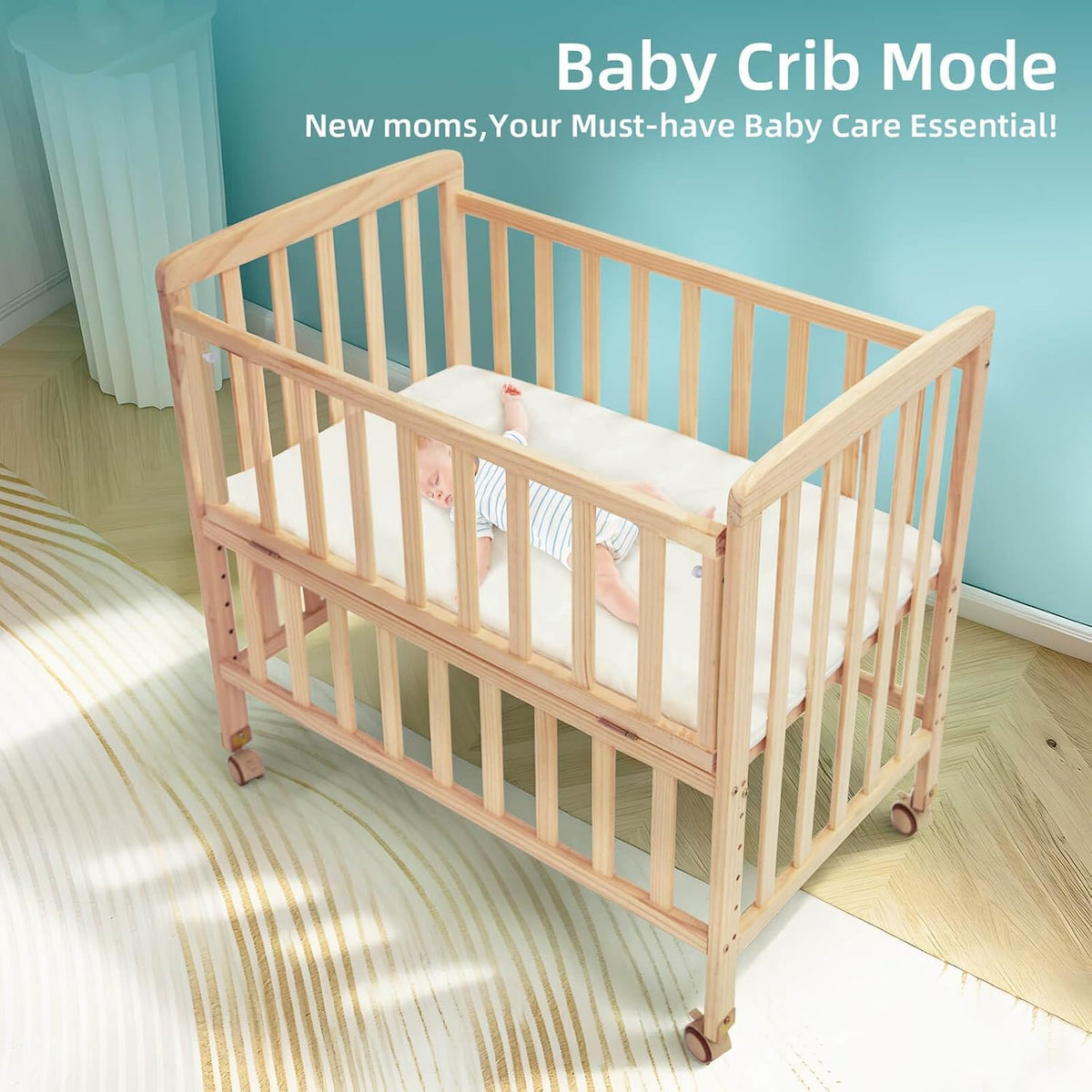 Flwrgirl Bedside Mini Baby Crib,Portable Cunas para Bebes