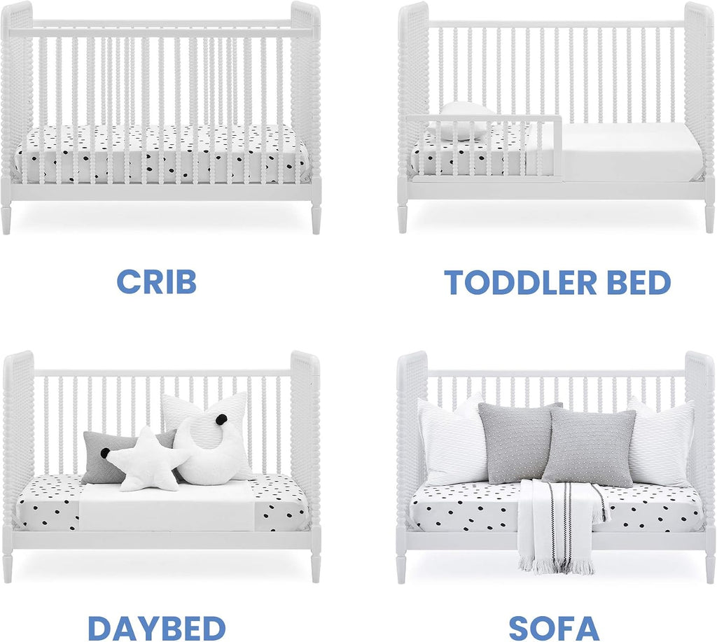 Delta Children Saint 4-in-1 Convertible Crib - Greenguard Gold Certified, Bianca White