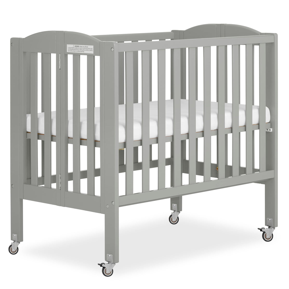Dream On Me 2-in-1 Portable Mini Crib, Non-Full Size Baby Crib for Small Spaces, 2 Mattress Heights, Compact Travel Design, Includes Mattress, GREENGUARD Gold & BSA Certified, Natural