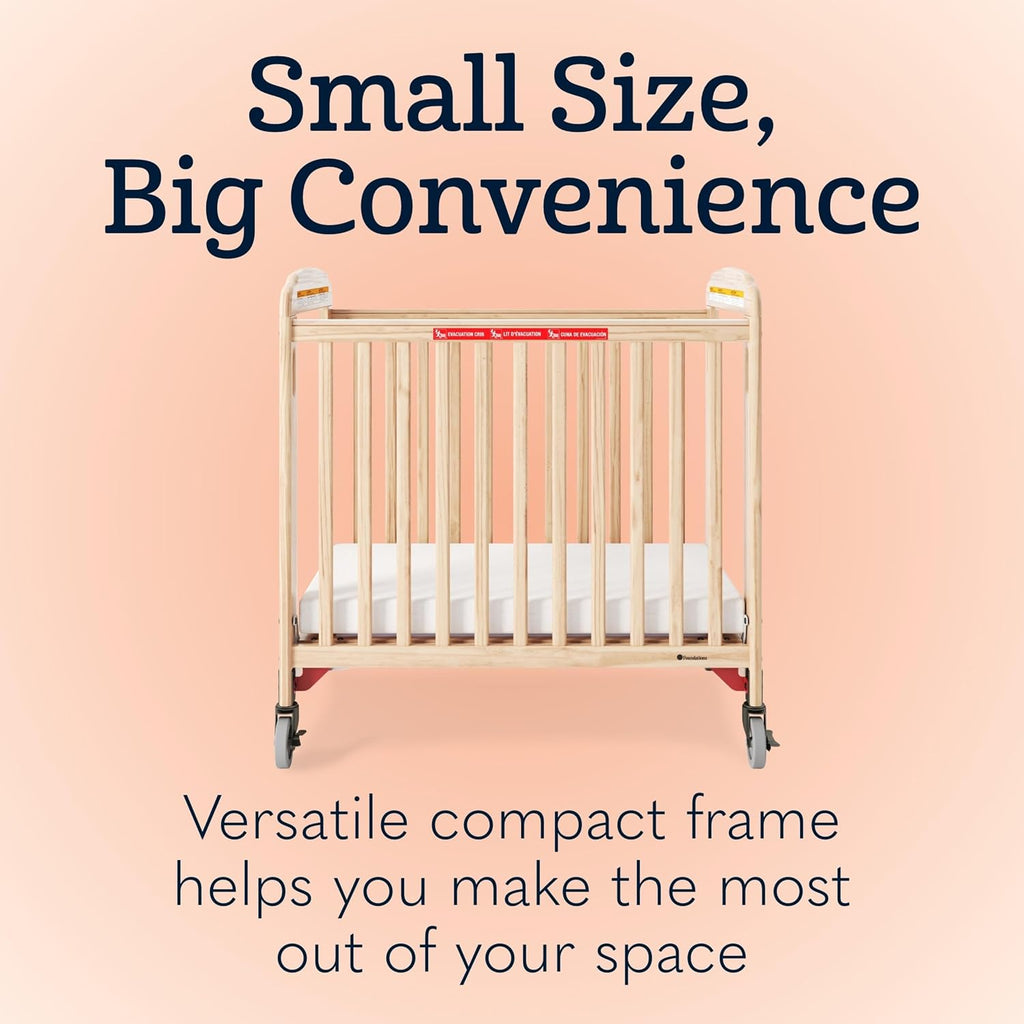 Foundations First Responder Evacuation Fixed-Side Daycare Crib, Natural