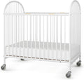 Foundations Pinnacle Folding Metal Portable Baby Hotel Crib, White