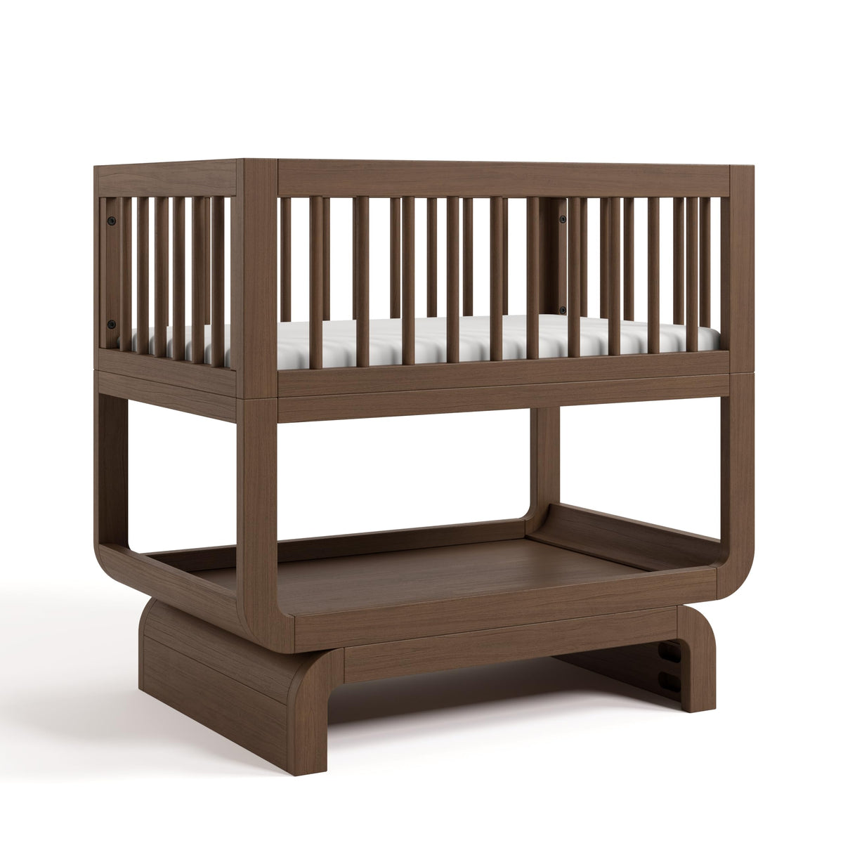 Storkcraft Santorini 5-in-1 Convertible Crib with Guardrail, Driftwood
