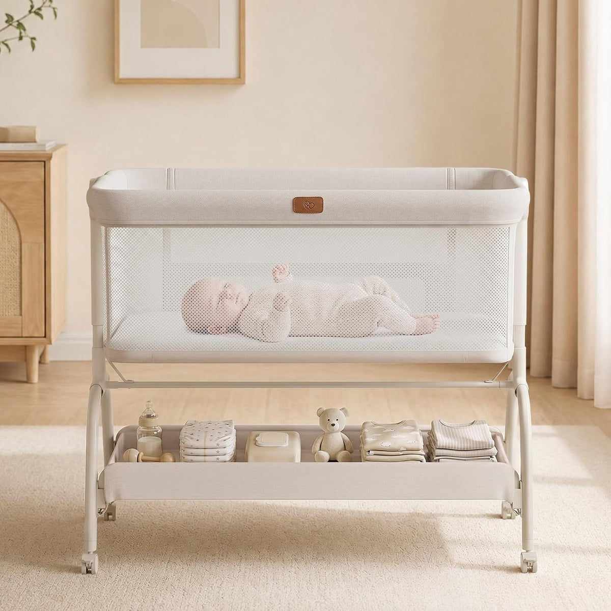 BabyBond Bassinet Bedside Crib, Stable & Safe, Anti-Reflux for Newborn