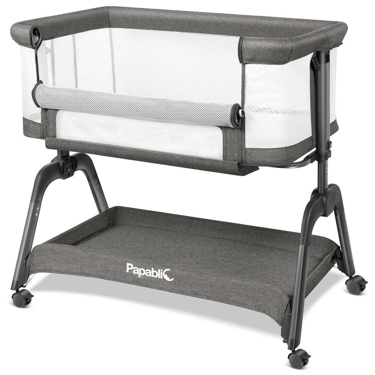 Papablic Baby Bassinet Bedside Sleeper with 6 Height Settings for Newborn
