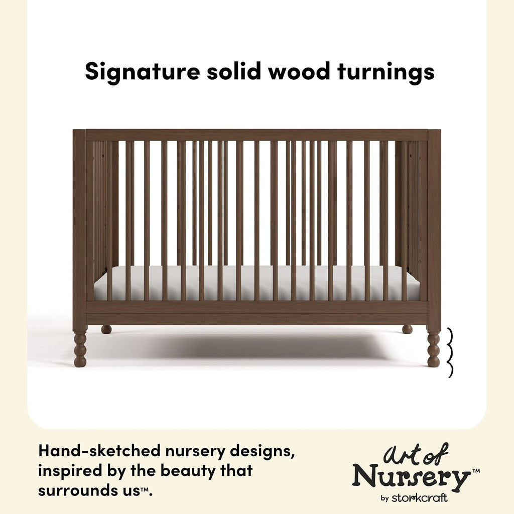 Storkcraft Rio 5-in-1 Convertible Crib and Toddler Guardrail, Hazelnut