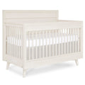 Evolur Loft Antilia 4-in-1 Convertible Full-Size Baby Crib in Vanilla Bean, GreenGuard Gold & BSA, Converts to Toddler, Day & Full-Size Bed, 3 Mattress Heights Modern Scandinavian Design