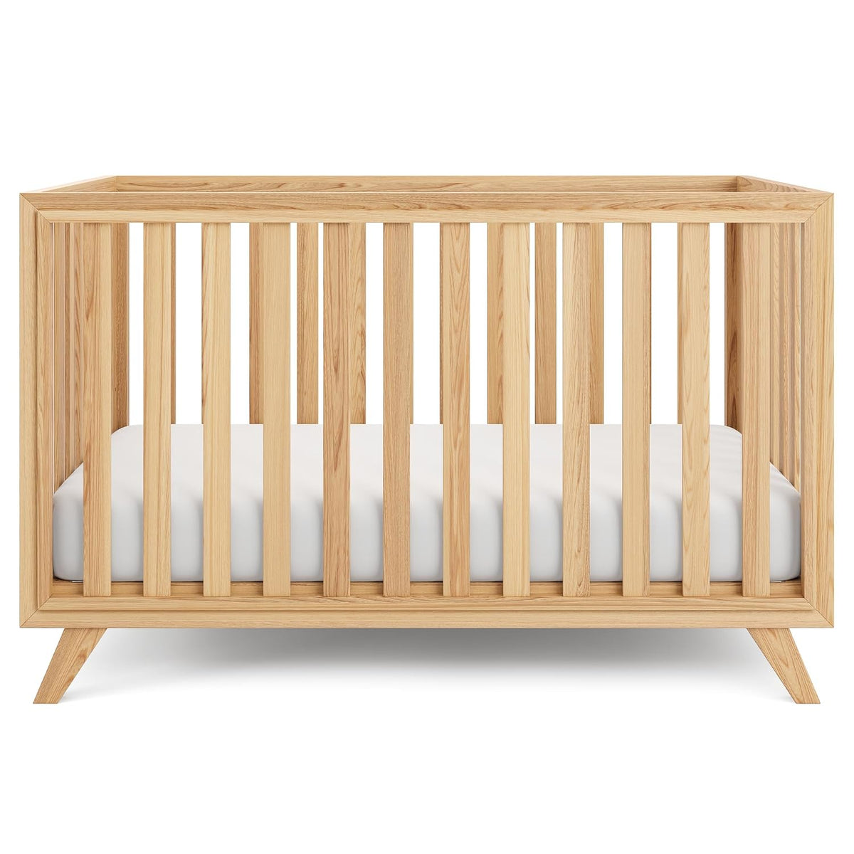 Comfy Cubs Baby Crib for 0 to 3 Years - Adjustable Mattress Height, Natural Wooden Crib for Baby, Elegant Nursery Furniture - 80 lbs Capacity Nursery Bed - Natural Wood