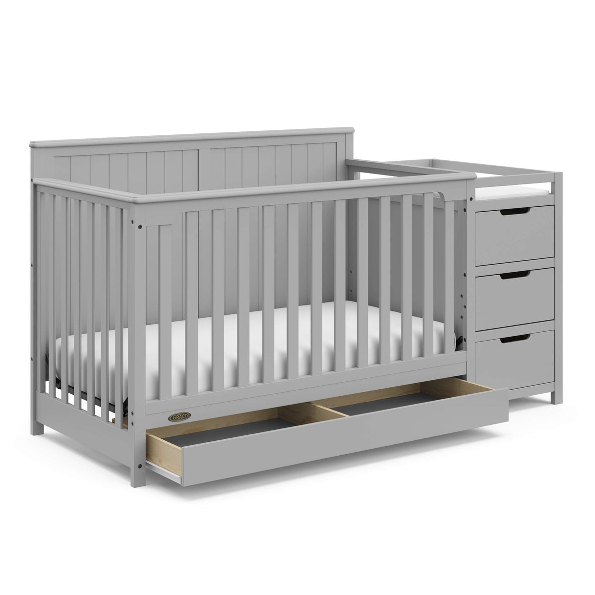 Graco Hadley 5-in-1 Convertible Crib & Changer, White